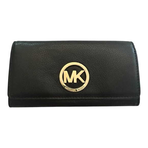 EUC Michael Kors Black and Gold Wallet - Picture 1 of 3